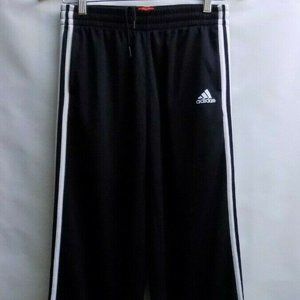 Adidas boys Large Black White 3 Stripes Track Pant